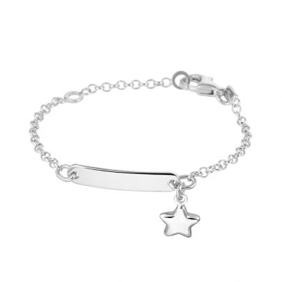 Rikkoert zilveren graveerarmbandje met sterretje 9 - 11 cm. Zilver Rikkoert Huiscollectie