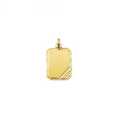 Geelgouden graveerhanger 16 x 12 mm. 14 karaats goud Geelgoud Rikkoert Huiscollectie