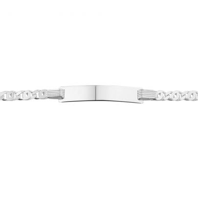 Rikkoert zilveren graveerarmband met valkenoog schakel 14 - 16 cm. Zilver Rikkoert Huiscollectie