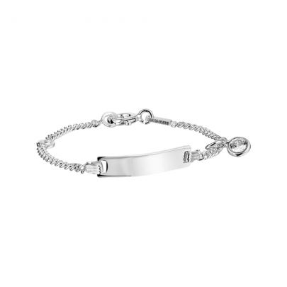 Rikkoert zilveren graveerarmband met gourmet schakel en zirkonia 11 - 13 cm. Zilver Rikkoert Huiscollectie